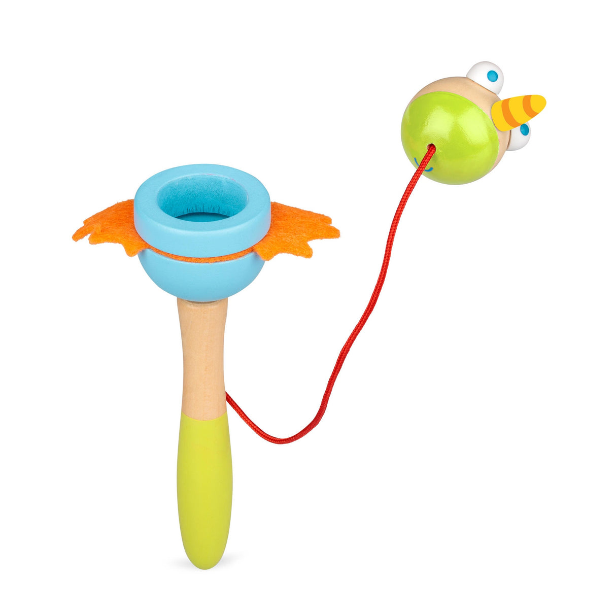 WOODEN UNICORN AND DRAGON CUP AND BALL