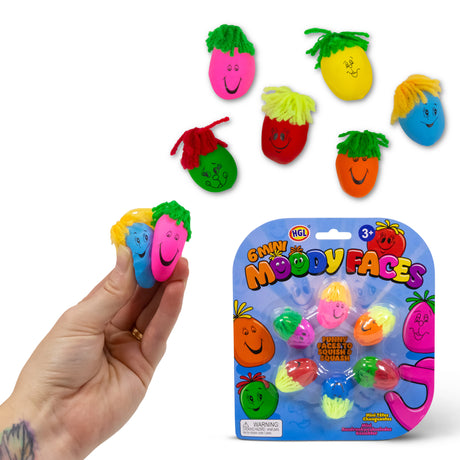 6PK MINI MOODY FACES