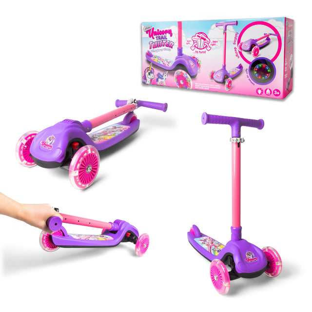 UNICORN TRAIL TWIST FOLDING LIGHT UP SCOOTER